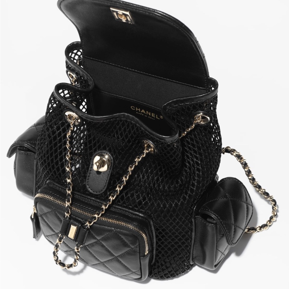 FULL SET - CHANEL Black Quilted Backpack with Gold HW - Picture 4 of 16